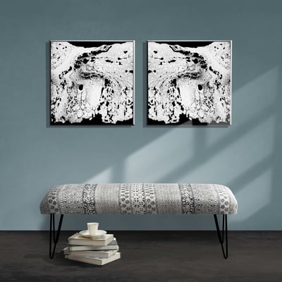Alison Ann Bench Grey/White Cotton Handmade