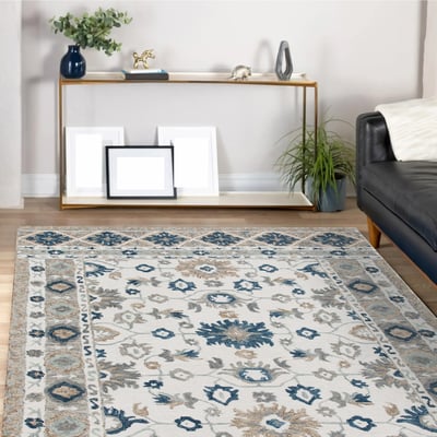 Beaux Hen Ivory Wool Hand-Tufted Area Rug