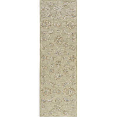 Darris Erris Tea Green Wool Hand-Tufted Area Rug