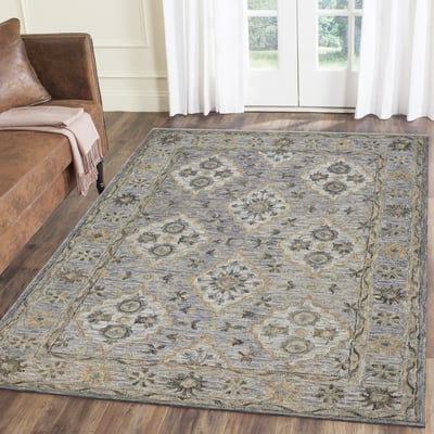 Mories Ely Ice Blue Wool/Cotton Hand-Tufted Area Rug