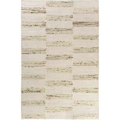 Nicosa Sen White/Beige Wool/Jute Handwoven Area Rug
