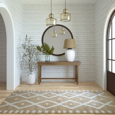 Nicosa Grace Natural/Ivory Wool/Jute Handwoven Area Rug