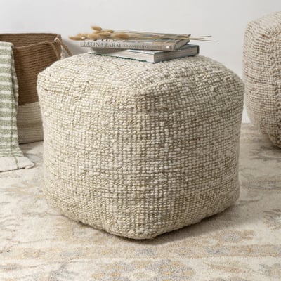 Briar Pouf Paige Wool/Jute Handmade