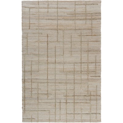 Hollis Lark Bleach Jute/Cotton Handwoven Area Rug