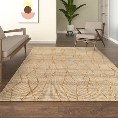 Hollis Wren Natural Jute/Cotton Handwoven Area Rug