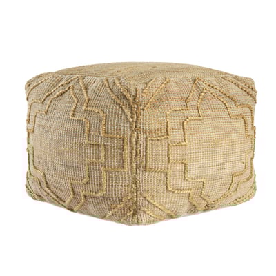 Hollis Pouf Corinne Natural Jute/Cotton Handmade