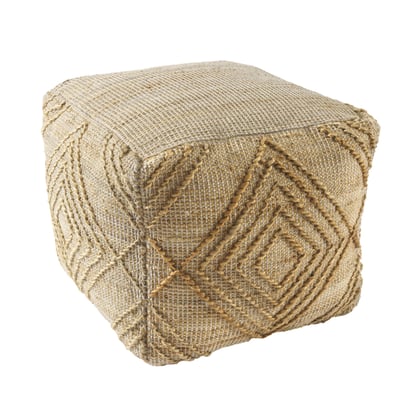 Hollis Pouf Etta Natural Jute/Cotton Handmade