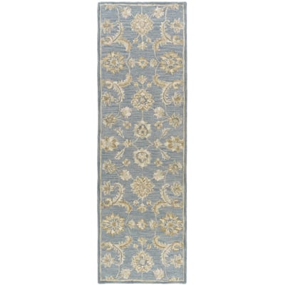 Declan Jasper Stone Blue Wool Hand-Tufted Area Rug