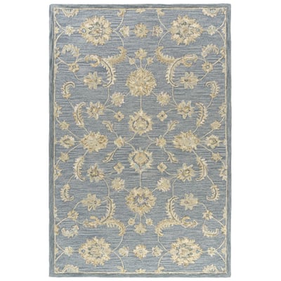 Declan Jasper Stone Blue Wool Hand-Tufted Area Rug