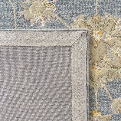 Declan Jasper Stone Blue Wool Hand-Tufted Area Rug