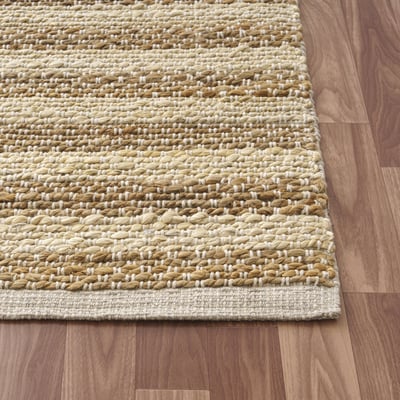 Maren Louise Bright White Jute/Cotton Handwoven Area Rug