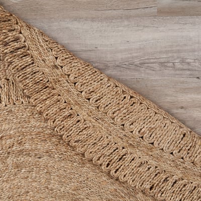 Roscoe Gwen Grey/Tan Jute Braided Area Rug
