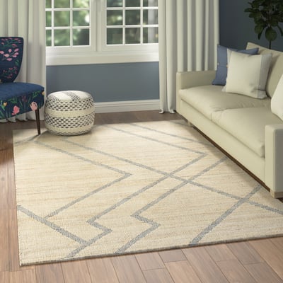 Elowen Maria Jute/Cotton Handwoven Non-Slip Backing Area Rug