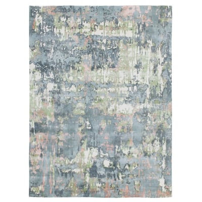 Lyric Harper Blue/Pink Wool Handmade Area Rug
