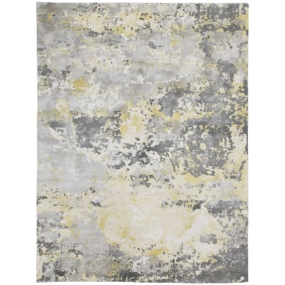 Lyric Luna Grey/Yellow Wool Handmade Area Rug
