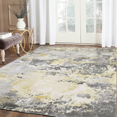 Lyric Luna Grey/Yellow Wool Handmade Area Rug