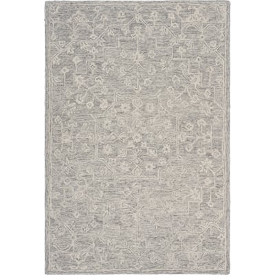 Sylva Elena Silver/Grey Wool Handwoven Area Rug