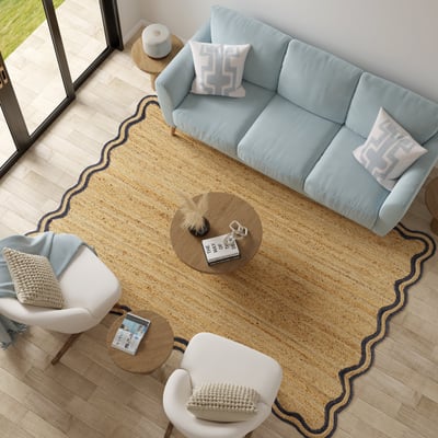Vintara Grano Jute Braided Non-Slip Backing Area Rug