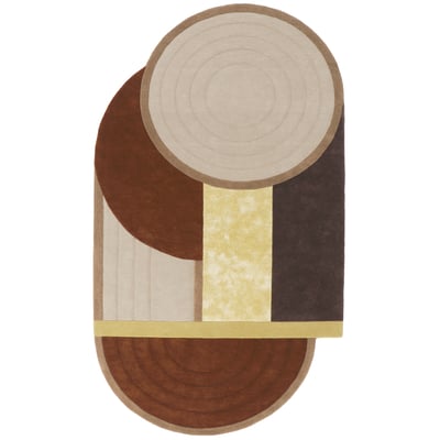 Bijoux Precieux Brown Wool Hand-Tufted Area Rug