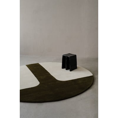 Quiet Natural Green Wool Hand-Tufted Area Rug