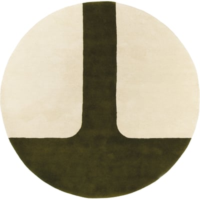 Quiet Natural Green Wool Hand-Tufted Area Rug