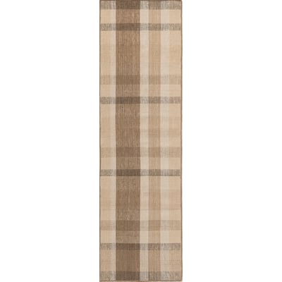Zona Block Stripe Cashew Handmade Outdoor Area Rug
