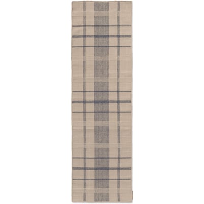 Zona Check Denim Handmade Outdoor Area Rug