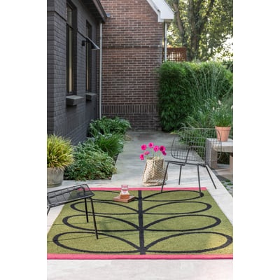 Linear Stem Outdoor Hand-Tufted Area Rug
