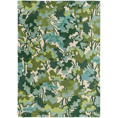 Tree Tops Green Hand-Tufted Outdoor Area Rug