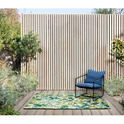 Tree Tops Green Hand-Tufted Outdoor Area Rug
