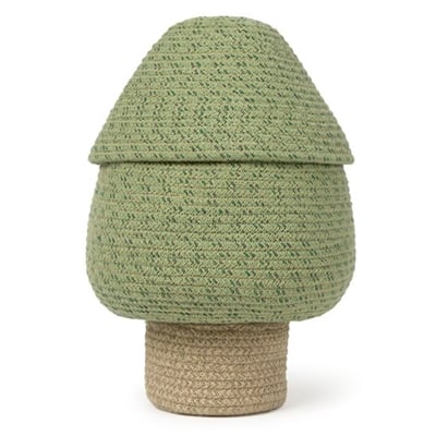 Back to School Big Tree Basket Matcha/Almond Cotton Handmade