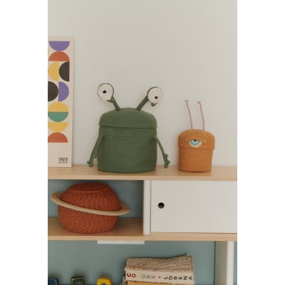 Astronaut Alien Zog Basket Green Cotton Handmade