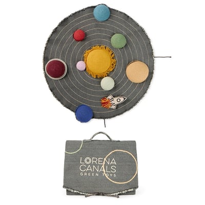 Astronaut Solar System Toy Set Petroleum/Mustard/Red Cotton Handmade