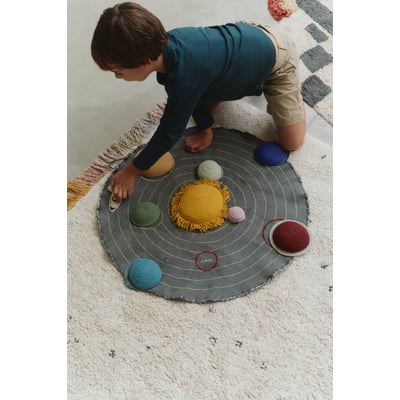 Astronaut Solar System Toy Set Petroleum/Mustard/Red Cotton Handmade