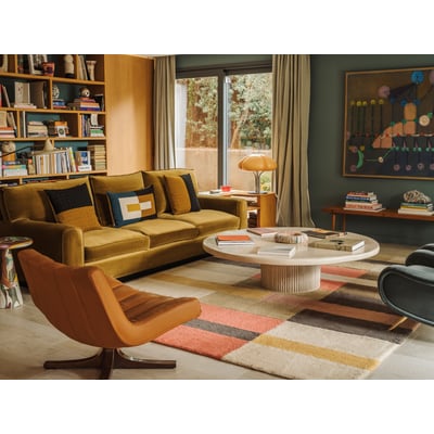 Woolable Chroma Stripes Washable Wool Handmade Area Rug