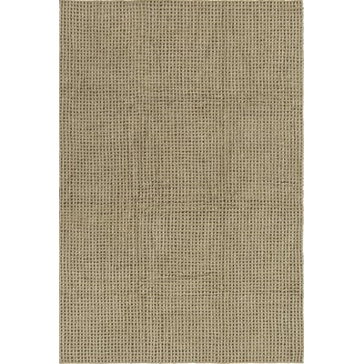 Woolable Unexpected Mist Brown Canvas/Moss/Basil Wool Handmade Machine-Washable Area Rug