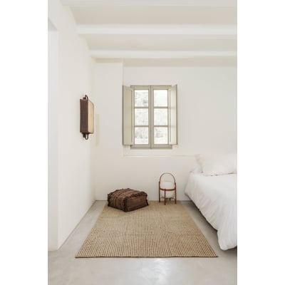 Woolable Unexpected Mist Brown Canvas/Moss/Basil Wool Handmade Machine-Washable Area Rug