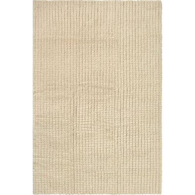 Woolable Unexpected Net Natural Canvas/Seashell Wool Handmade Machine-Washable Area Rug