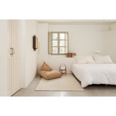 Woolable Unexpected Reveal Linen Canvas/Natural Wool Handmade Machine-Washable Area Rug