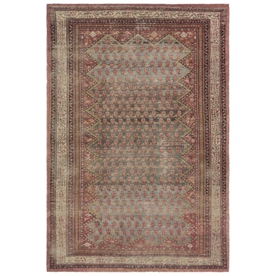 Amata Stellina Red/Blue Hand-Tufted Printed Area Rug