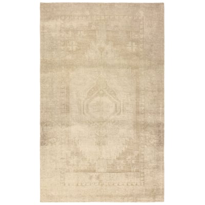 Tesorino Cuore Tan/Cream Handwoven Printed Area Rug
