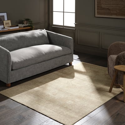 Tesorino Cuore Tan/Cream Handwoven Printed Area Rug