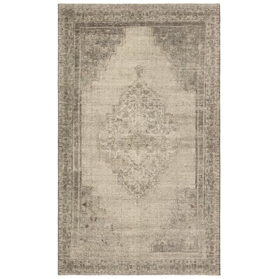 Tesorino Moglie Beige/Brown Handwoven Printed Area Rug