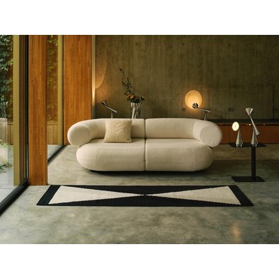 Wedge Black Wool Handwoven Area Rug
