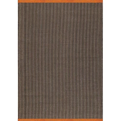 Line Black/Natural/Orange Jute/Cotton Handwoven Area Rug