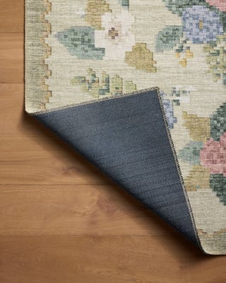 希少 製ヴィンテージ ロシア製 Rigas Cerini ライラック Rifle Paper Co. x Loloi Rosa RSA-02 Floral / Botanical Area Rugs