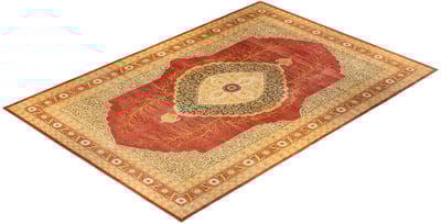 Solo Rugs One of a Kind Mogul M1285-2 Oriental Wool Orange Area