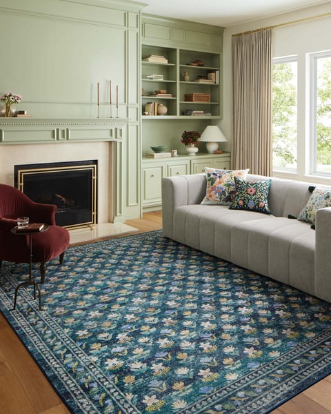 Rifle Paper Co. x Loloi Courtyard COU-05 Area Rugs | Rugs Direct