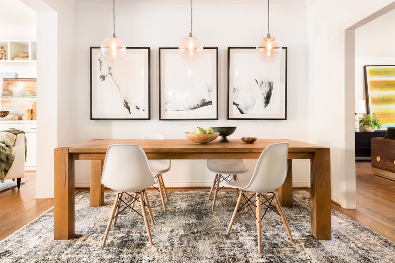 Modern Mixing - Grey Dining Room Decor Ideas