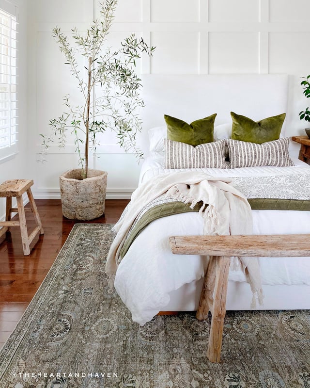 Earthy Greens - Green Bedroom Decor Ideas